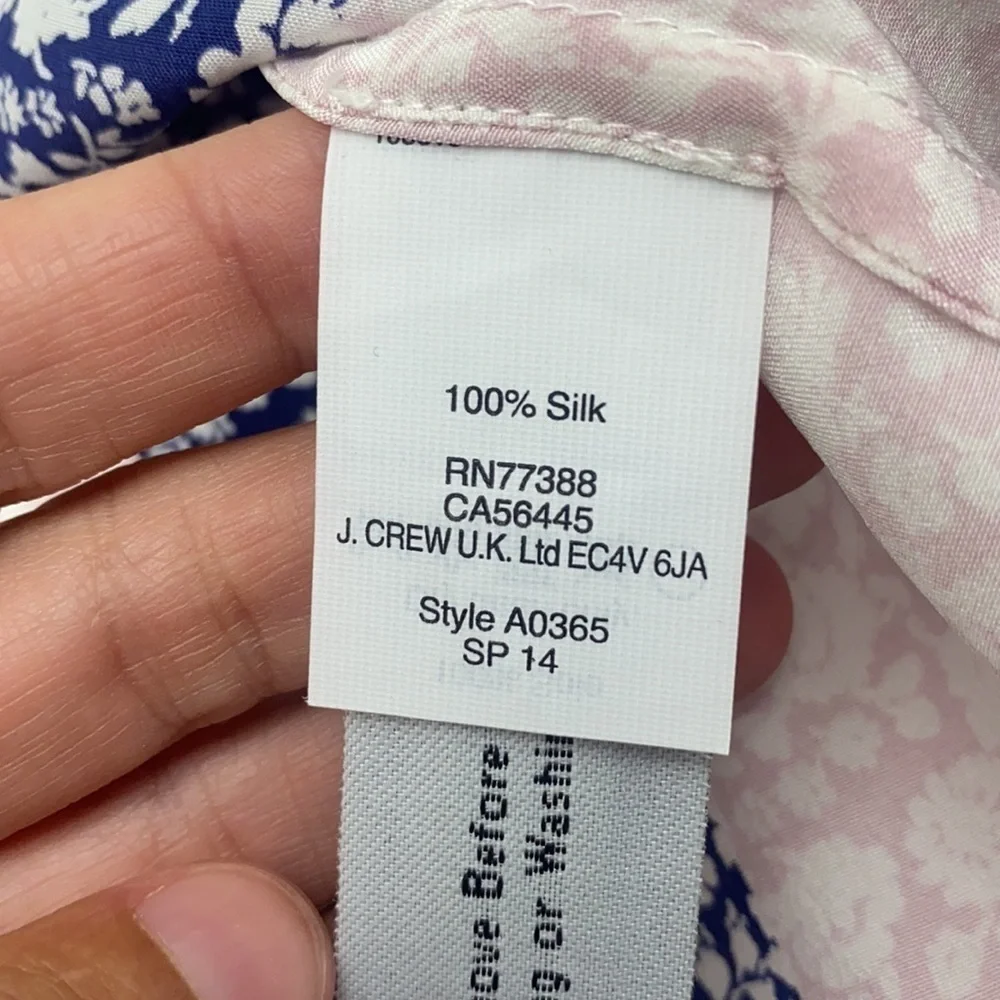 J Crew - Vintage Multi Color Floral Silk Tank Size 0